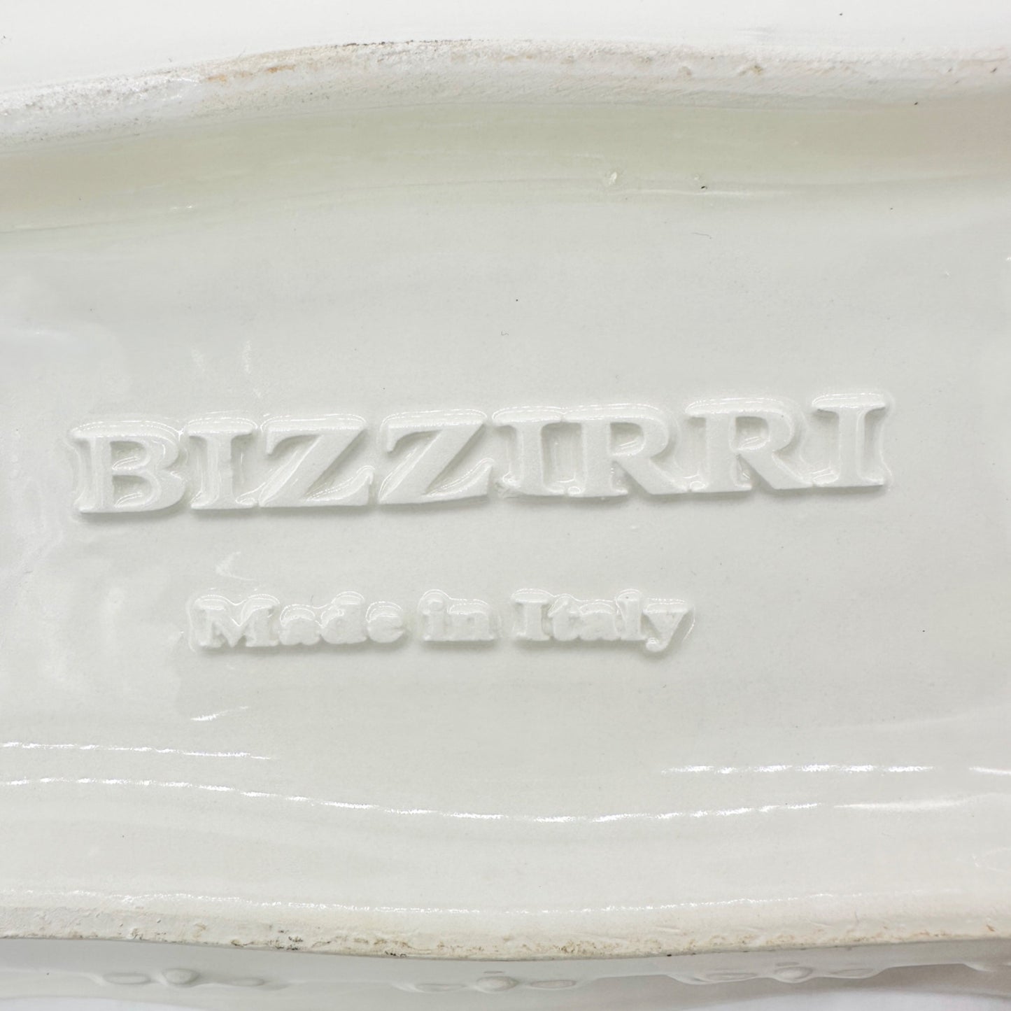 Bizzirri Rectangular Ceramic Serving Dish White Made In Italy Vintage Elegance