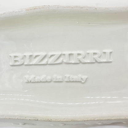 Bizzirri Rectangular Ceramic Serving Dish White Made In Italy Vintage Elegance