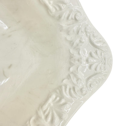 Bizzirri Rectangular Ceramic Serving Dish White Made In Italy Vintage Elegance