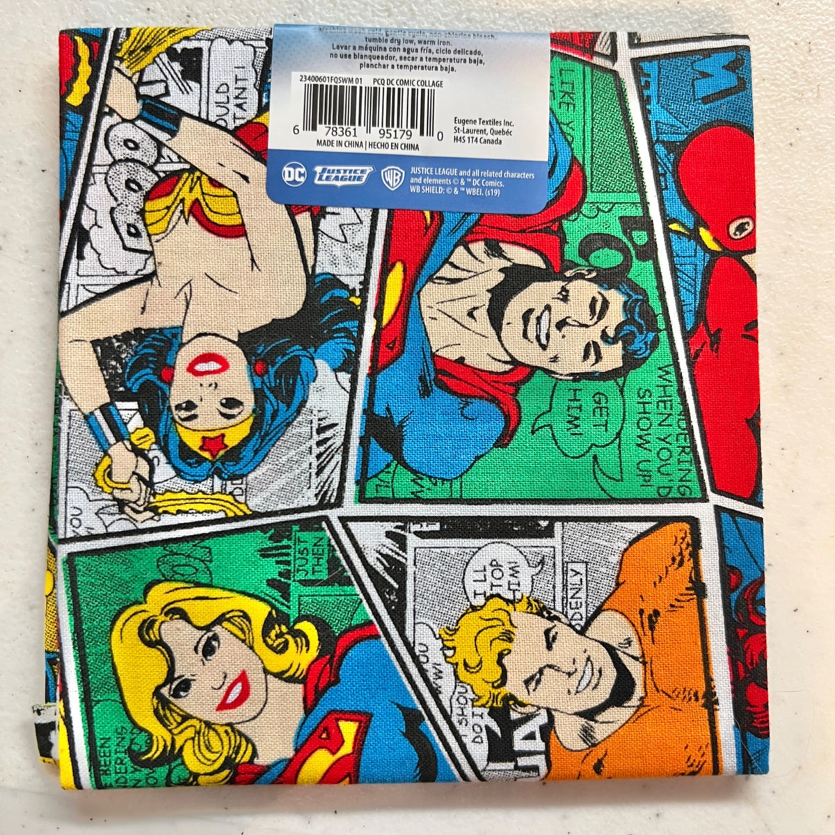 Fat Quarter Fabric Justice League DC Comics Vibrant Colors 18"x21" Cotton