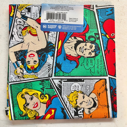 Fat Quarter Fabric Justice League DC Comics Vibrant Colors 18"x21" Cotton