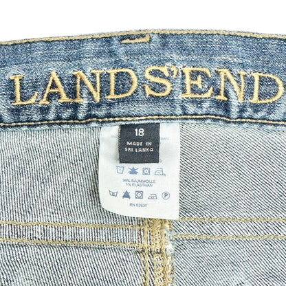 Lands End Bootcut Denim Jeans Womens Size 18 Blue Stretch Cotton Blend Classic