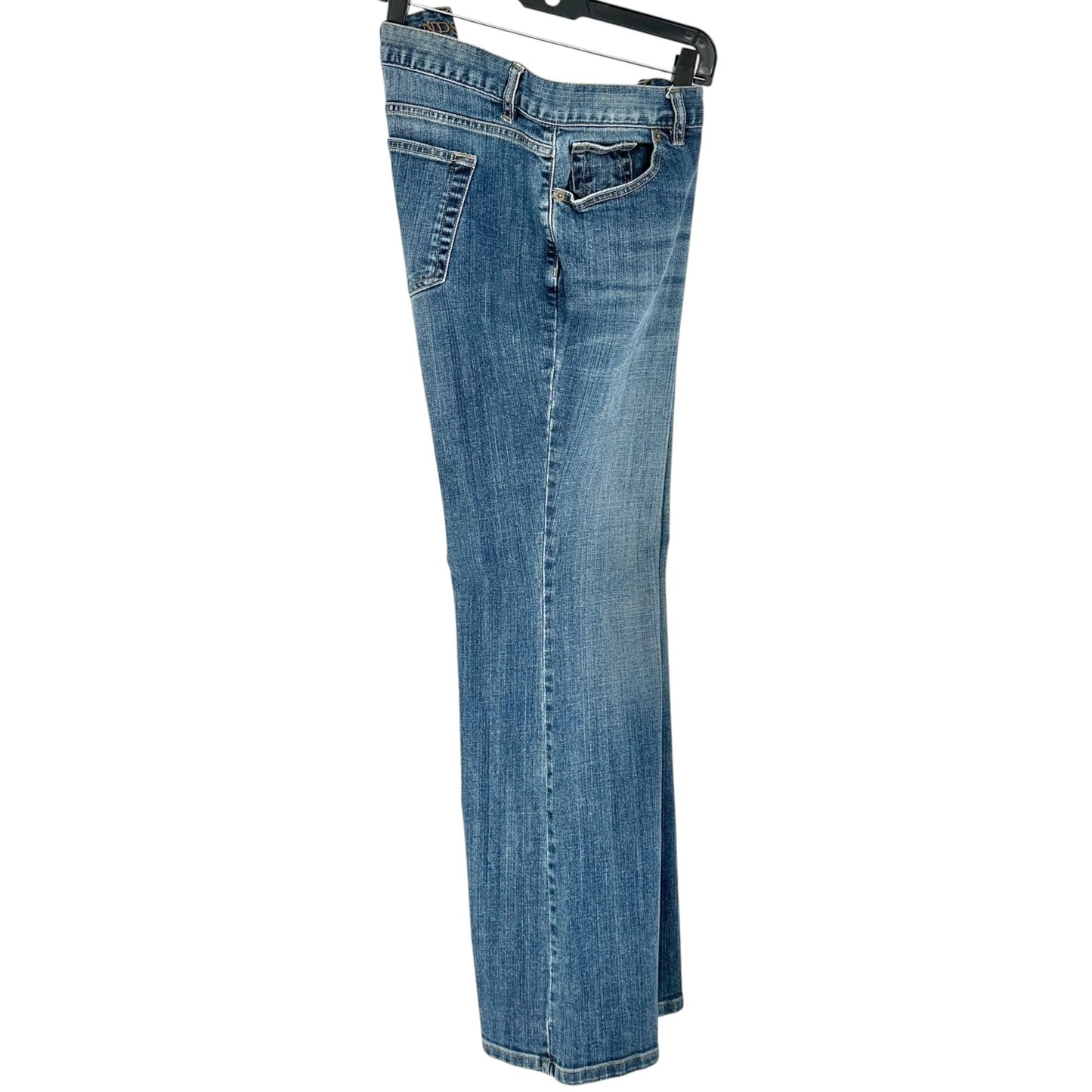 Lands End Bootcut Denim Jeans Womens Size 18 Blue Stretch Cotton Blend Classic