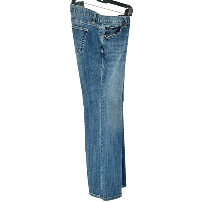 Lands End Bootcut Denim Jeans Womens Size 18 Blue Stretch Cotton Blend Classic