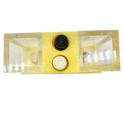 Vintage Myrtle Beach SC Push Button Salt Pepper Dispenser Yellow Plastic Boxed
