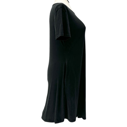 Womens Casual Dress XL A-Line Black SS Pockets Cotton Blend Soft Lightweight