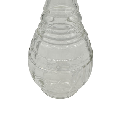 Vintage Clear Glass Decanter w Stopper Ribbed Elegant Design Tableware Barware