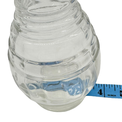 Vintage Clear Glass Decanter w Stopper Ribbed Elegant Design Tableware Barware