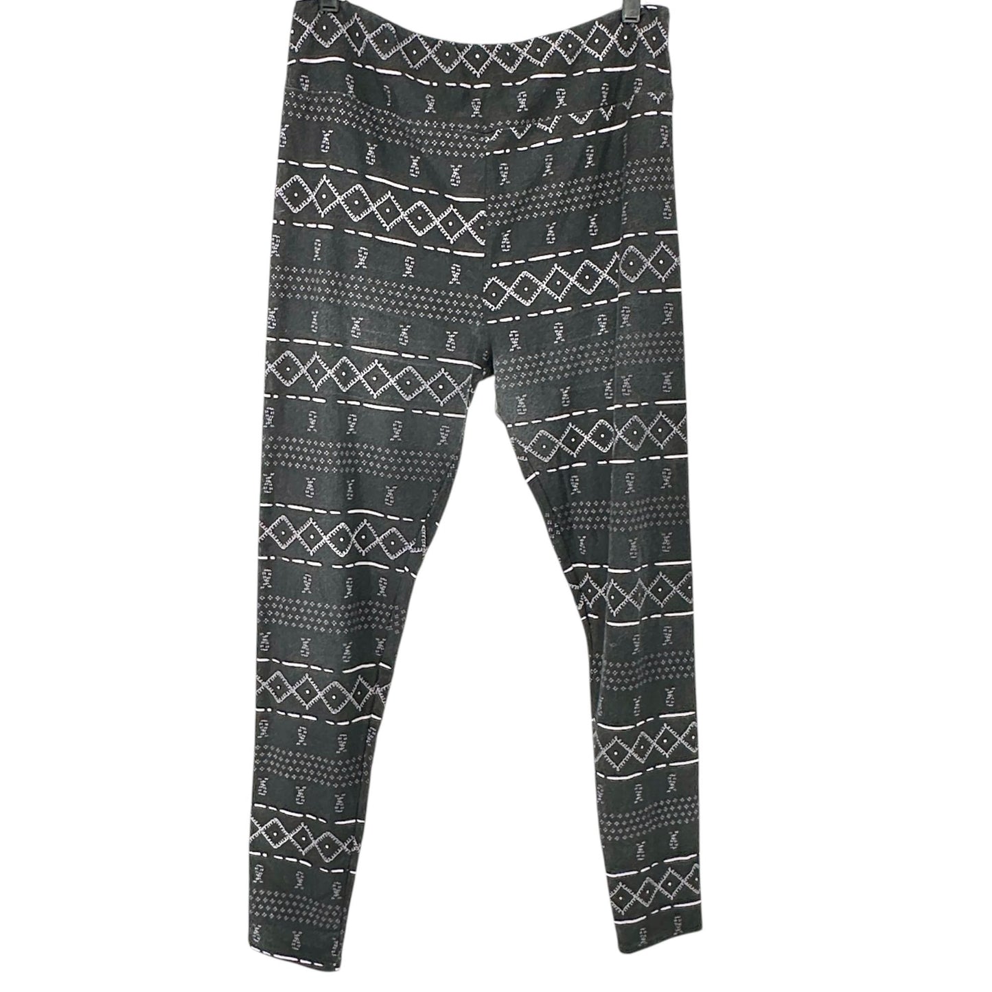 LuLaRoe Leggings Womens Tall and Curvy Black White Geometric Print Stretchy Soft