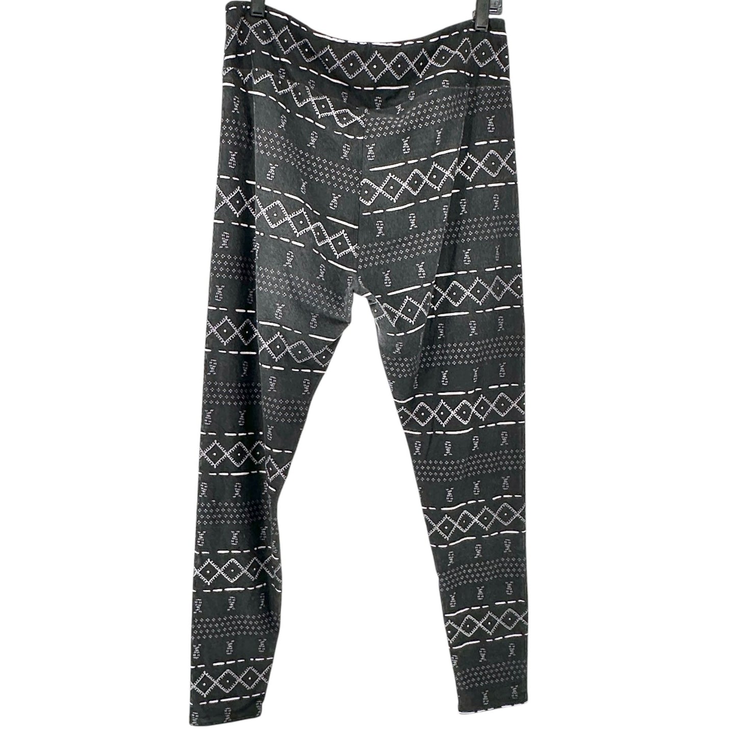 LuLaRoe Leggings Womens Tall and Curvy Black White Geometric Print Stretchy Soft