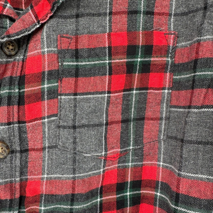 Carters Button Up Shirt Boys Size 8 Gray Red Plaid Cotton Casual Long Sleeve