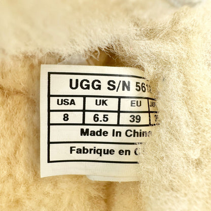 UGG Australia Slippers Womens Size 8 Sheepskin-Lined Leather Moccasin Tan