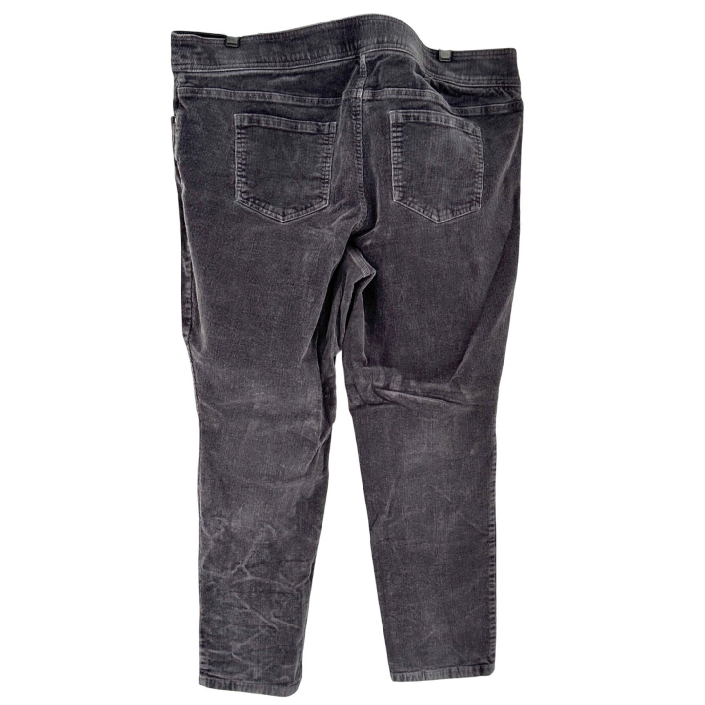 Kim Rogers Corduroy Pants Womens 18W Average Straight Tummy Control Steel Gray