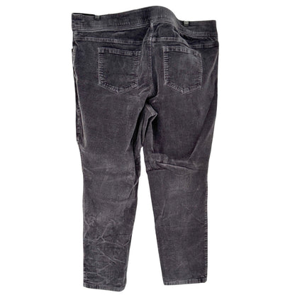 Kim Rogers Corduroy Pants Womens 18W Average Straight Tummy Control Steel Gray