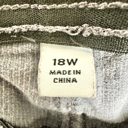 Kim Rogers Corduroy Pants Womens 18W Average Straight Tummy Control Steel Gray