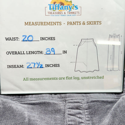 Kim Rogers Corduroy Pants Womens 18W Average Straight Tummy Control Steel Gray