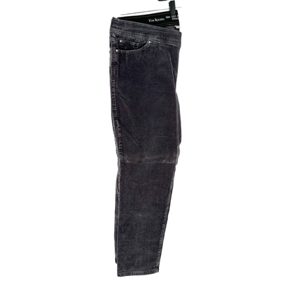 Kim Rogers Corduroy Pants Womens 18W Average Straight Tummy Control Steel Gray