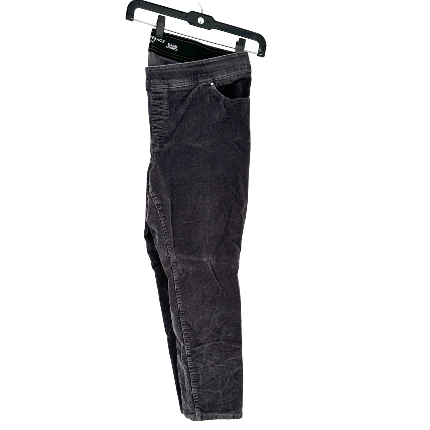 Kim Rogers Corduroy Pants Womens 18W Average Straight Tummy Control Steel Gray