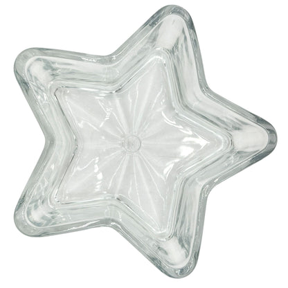 Star-Shaped Clear Glass Bowl For Serving Or Decor 6 Inches Wide Festive Holiday