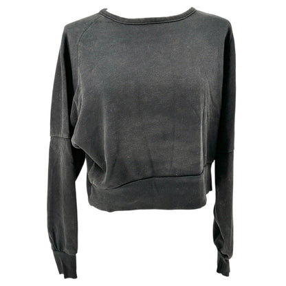 No Boundaries Cropped Sweater Womens Jr Medium (7-9) Black Criss-Cross Back