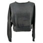 No Boundaries Cropped Sweater Womens Jr Medium (7-9) Black Criss-Cross Back