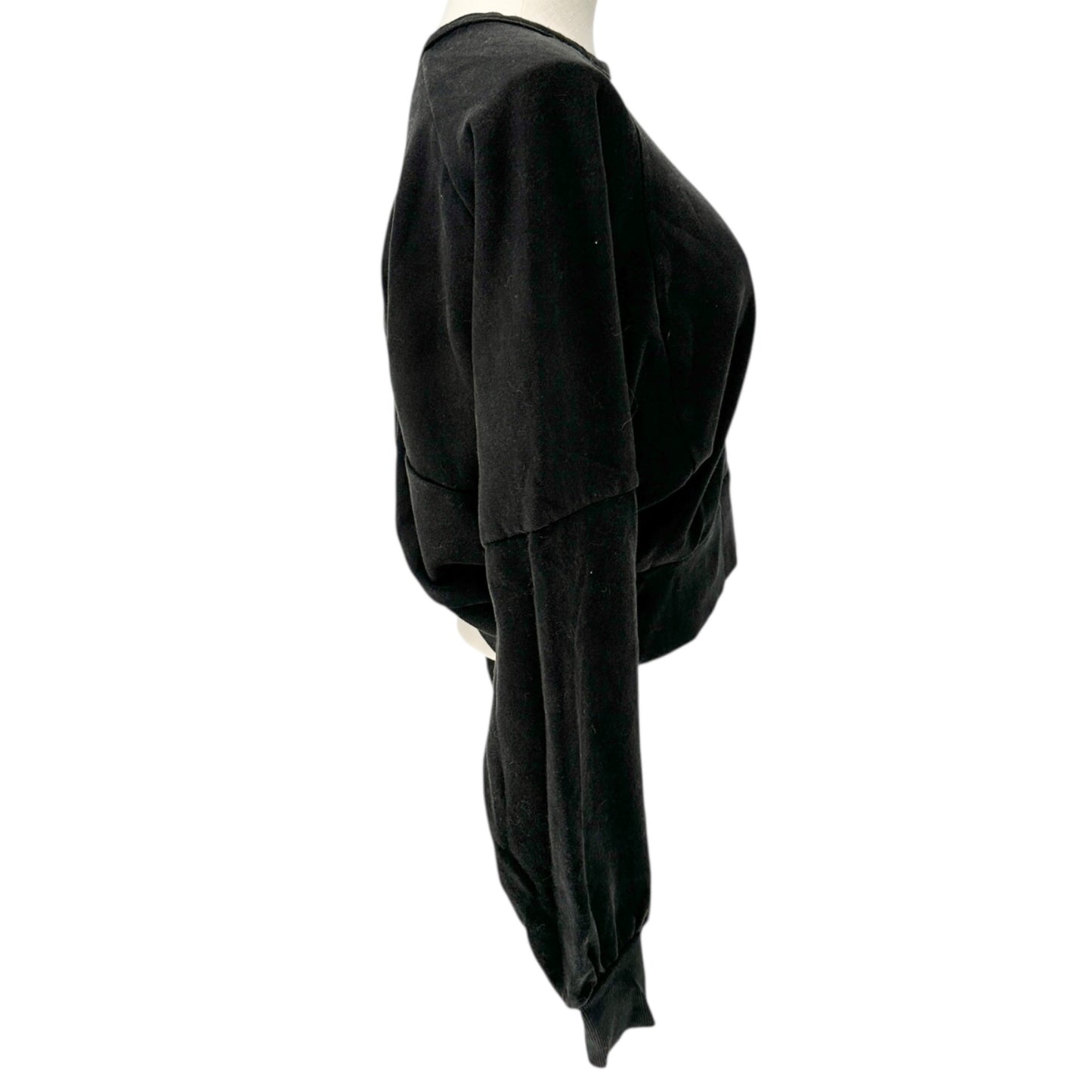 No Boundaries Cropped Sweater Womens Jr Medium (7-9) Black Criss-Cross Back