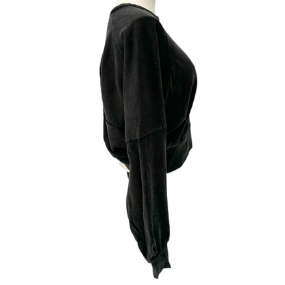No Boundaries Cropped Sweater Womens Jr Medium (7-9) Black Criss-Cross Back
