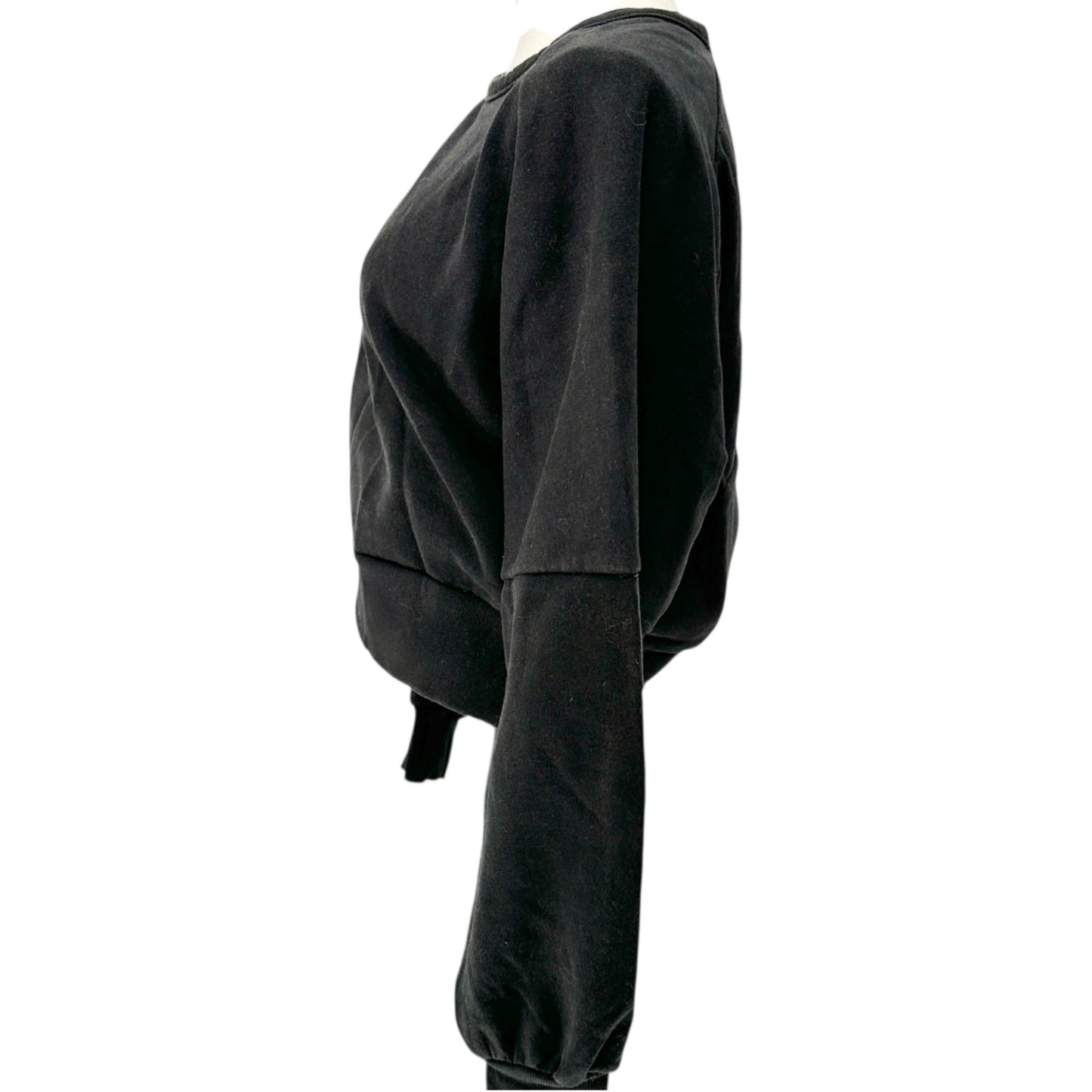 No Boundaries Cropped Sweater Womens Jr Medium (7-9) Black Criss-Cross Back