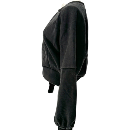 No Boundaries Cropped Sweater Womens Jr Medium (7-9) Black Criss-Cross Back