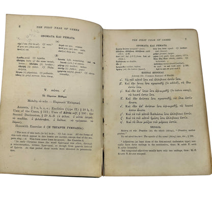 The First Year of Greek by James Turney Allen PhD 1921 Hardcover Book Antique