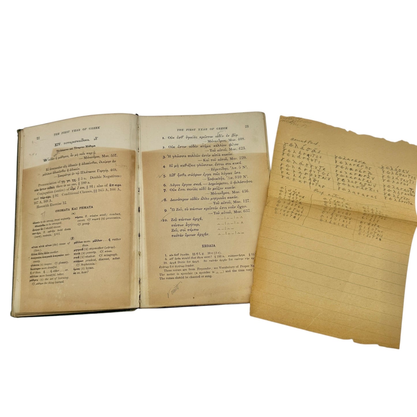 The First Year of Greek by James Turney Allen PhD 1921 Hardcover Book Antique