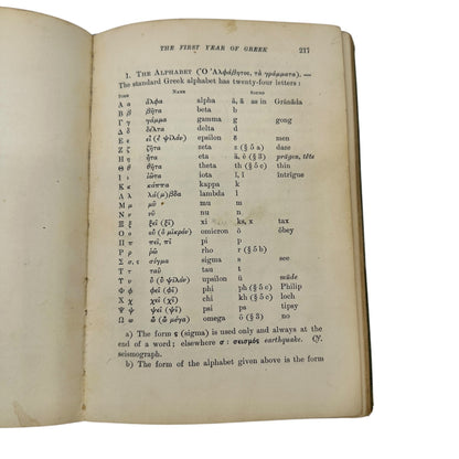 The First Year of Greek by James Turney Allen PhD 1921 Hardcover Book Antique