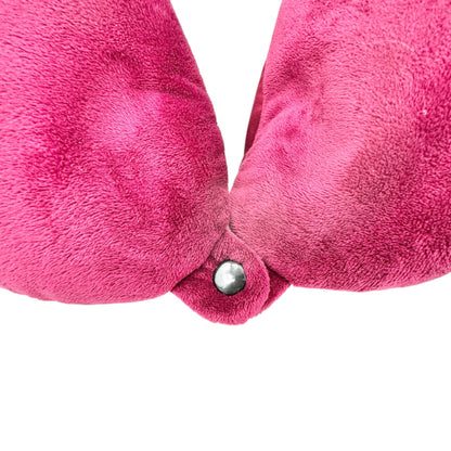 Cloudz Travel Neck Pillow Snap Closure Maroon Soft Plush Lightweight Bead Fill
