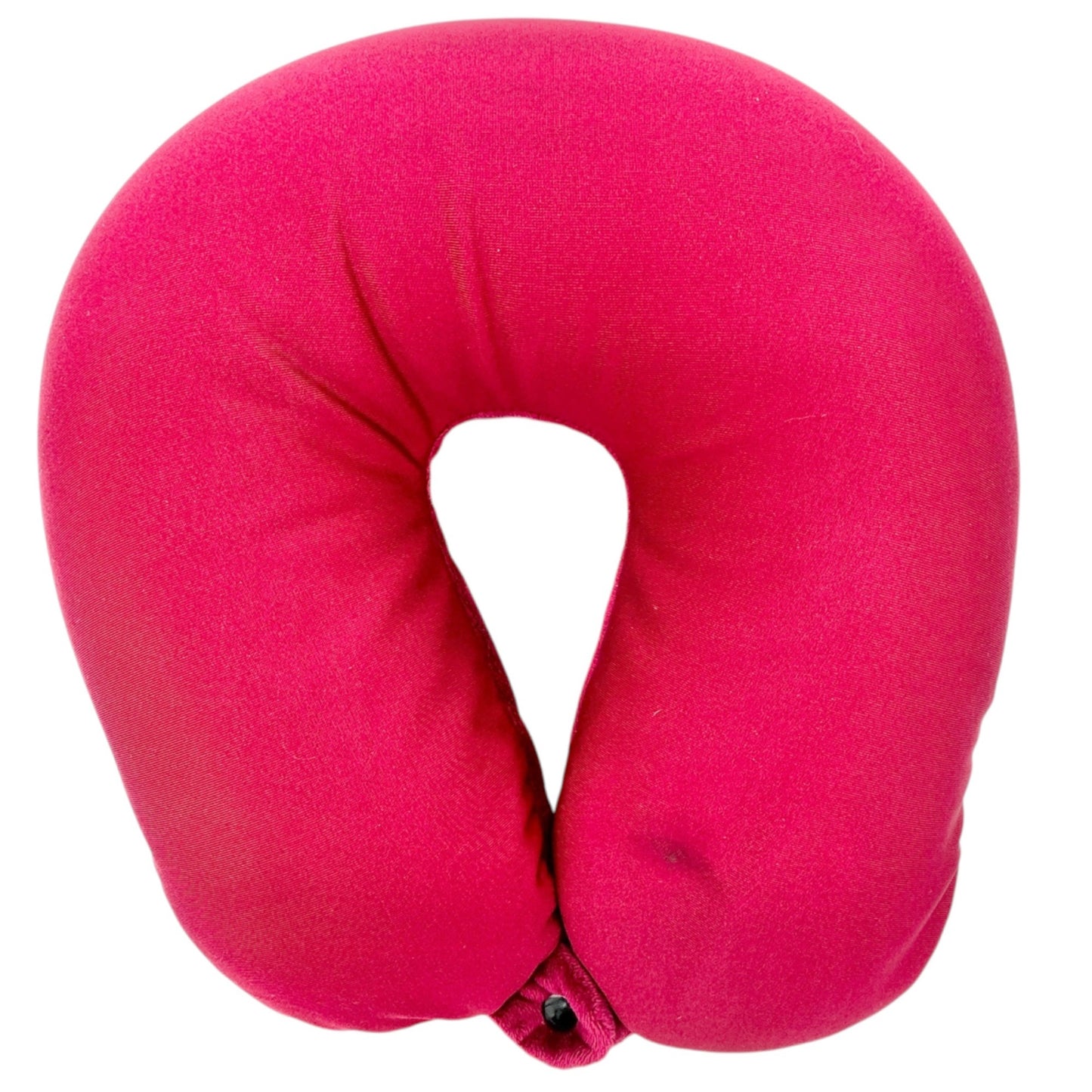 Cloudz Travel Neck Pillow Snap Closure Maroon Soft Plush Lightweight Bead Fill