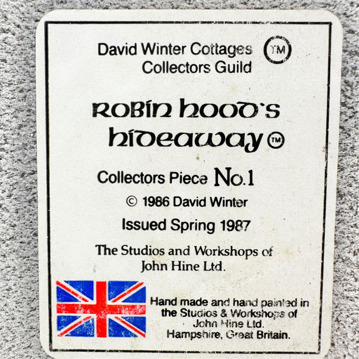 David Winter Robin Hoods Hideaway 1987 Collectors Guild Piece No 1 John Hine