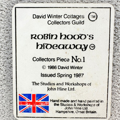 David Winter Robin Hoods Hideaway 1987 Collectors Guild Piece No 1 John Hine