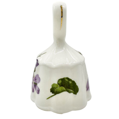 Vintage Fine Bone China Bell Heart Handle Purple Floral Design By Lu Pao Taiwan