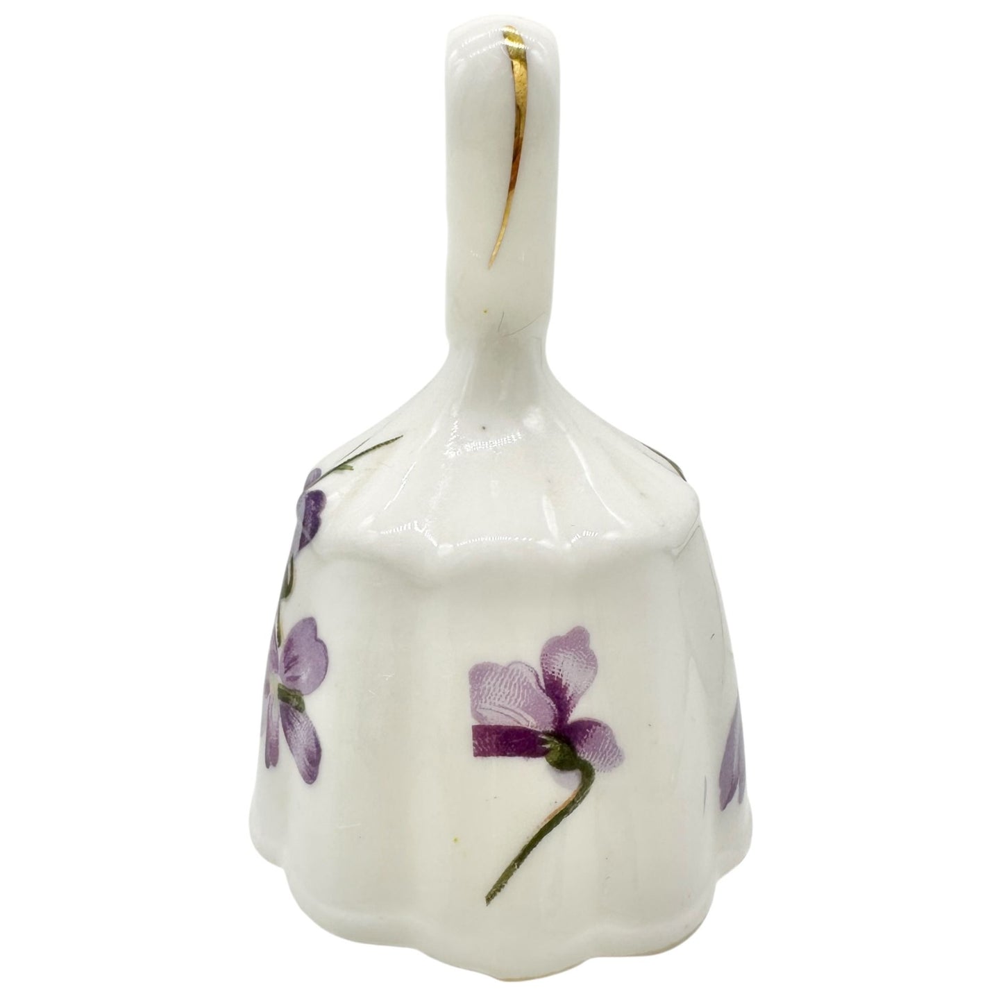 Vintage Fine Bone China Bell Heart Handle Purple Floral Design By Lu Pao Taiwan