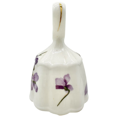 Vintage Fine Bone China Bell Heart Handle Purple Floral Design By Lu Pao Taiwan