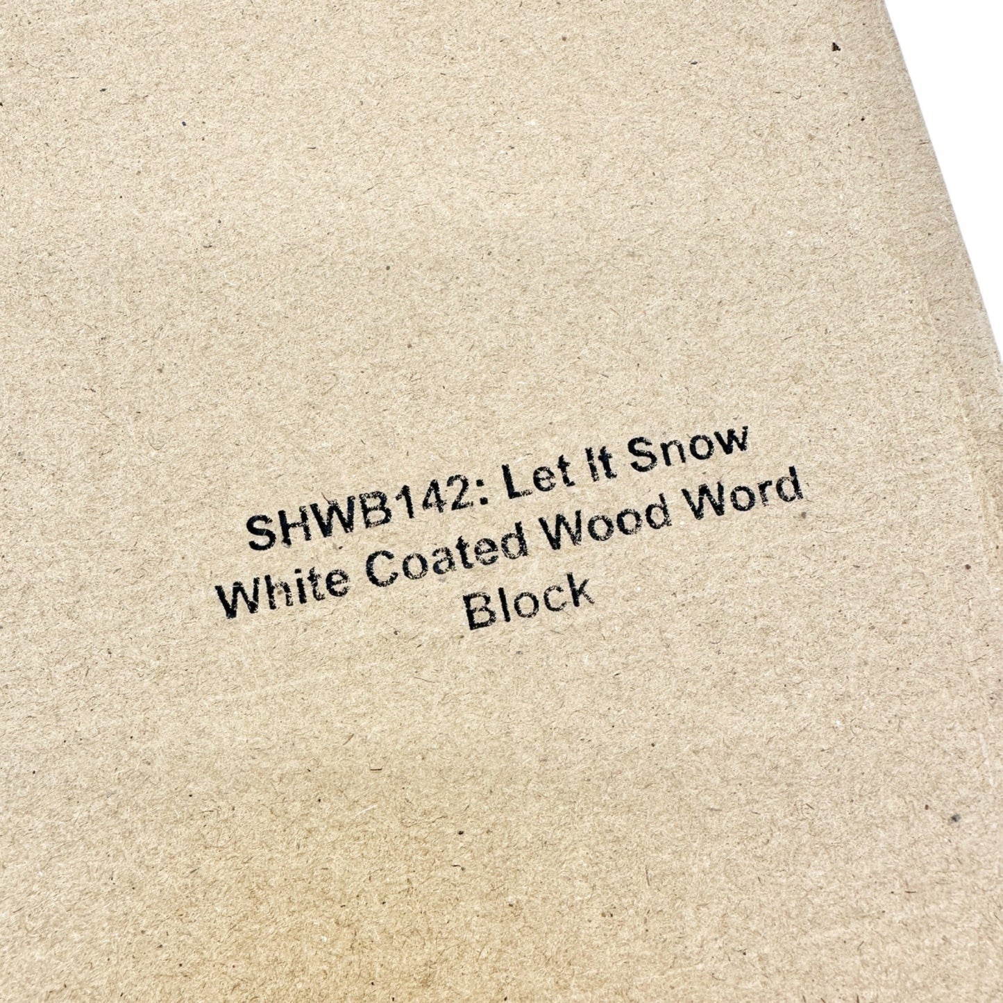 Let It Snow White Coated Wood Word Block NEW Sit Hang Lay