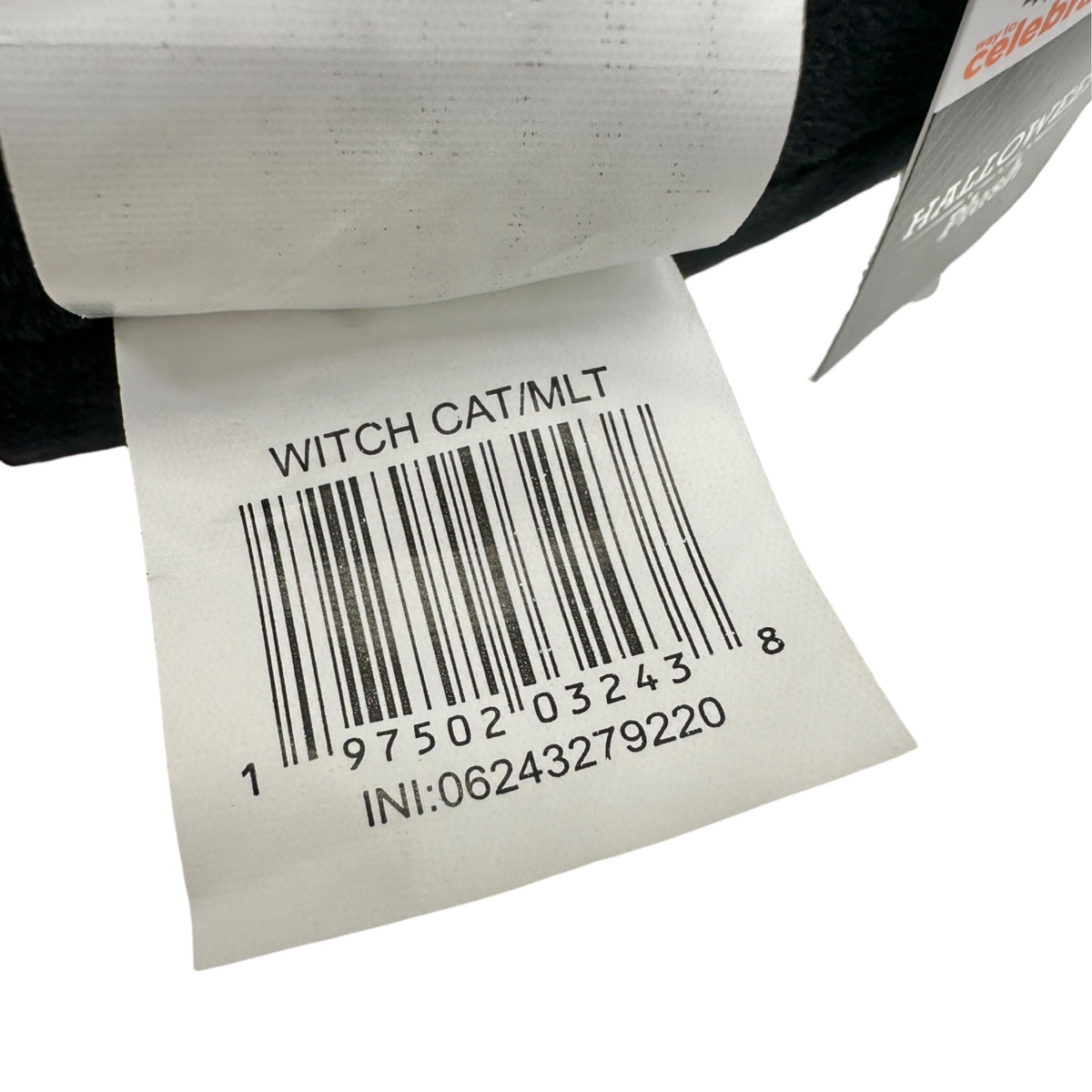 Way to Celebrate Halloween Squishy Plush Black Cat w/ Witches Hat