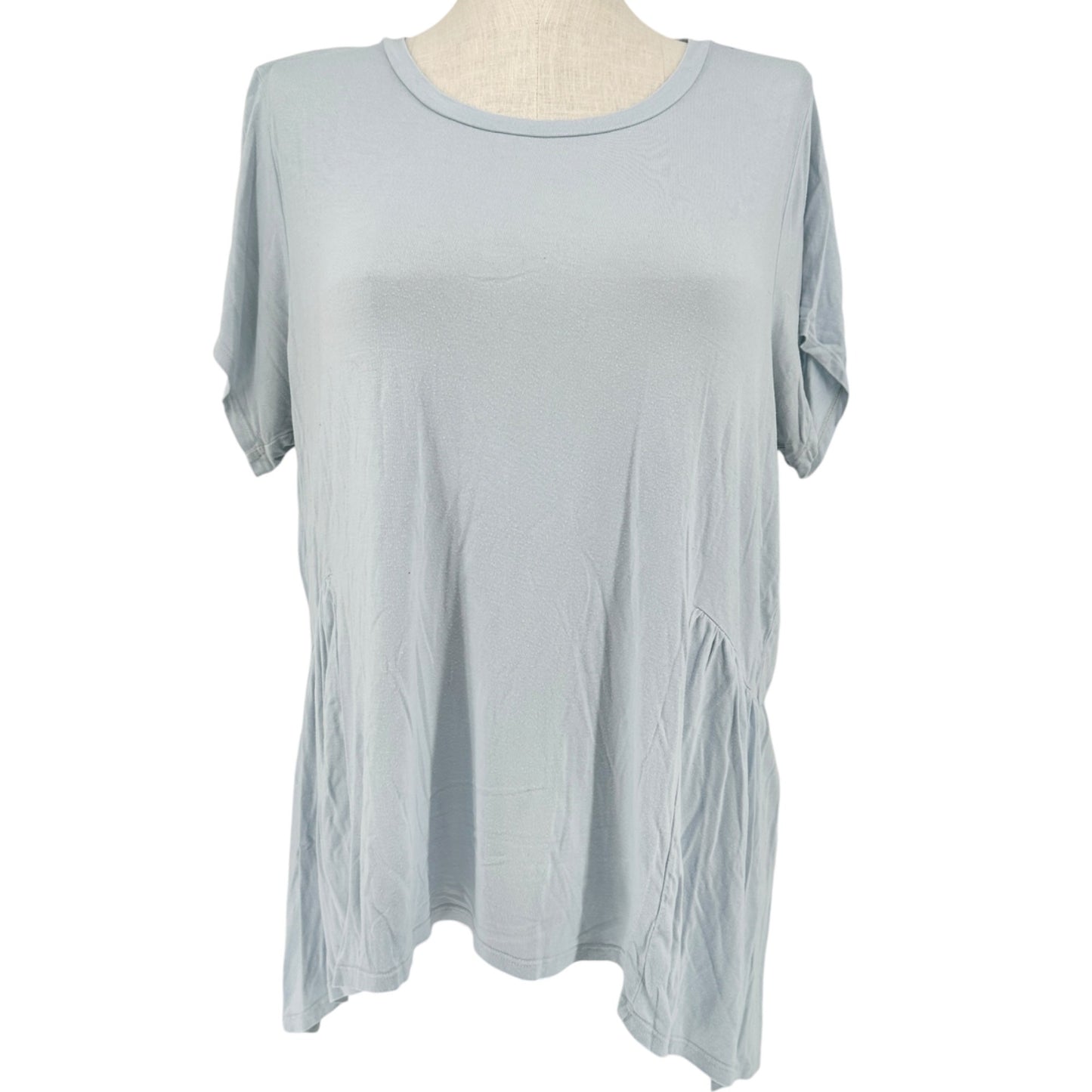 Wonderly Curvy Tunic Top 2X Short Sleeve Lot Of 3 Blue Pink Beige Rayon Blend