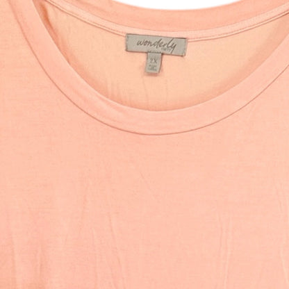 Wonderly Curvy Tunic Top 2X Short Sleeve Lot Of 3 Blue Pink Beige Rayon Blend