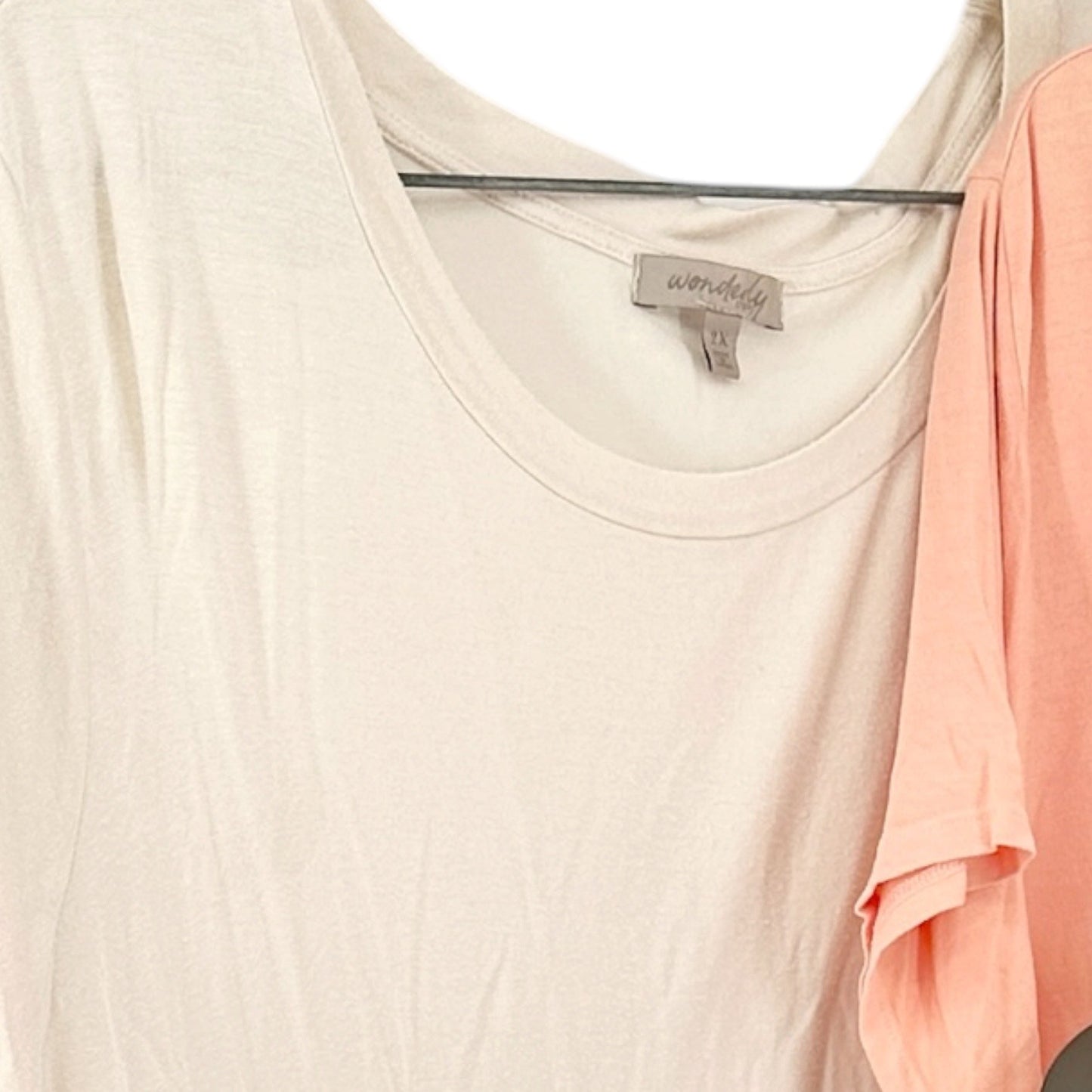 Wonderly Curvy Tunic Top 2X Short Sleeve Lot Of 3 Blue Pink Beige Rayon Blend