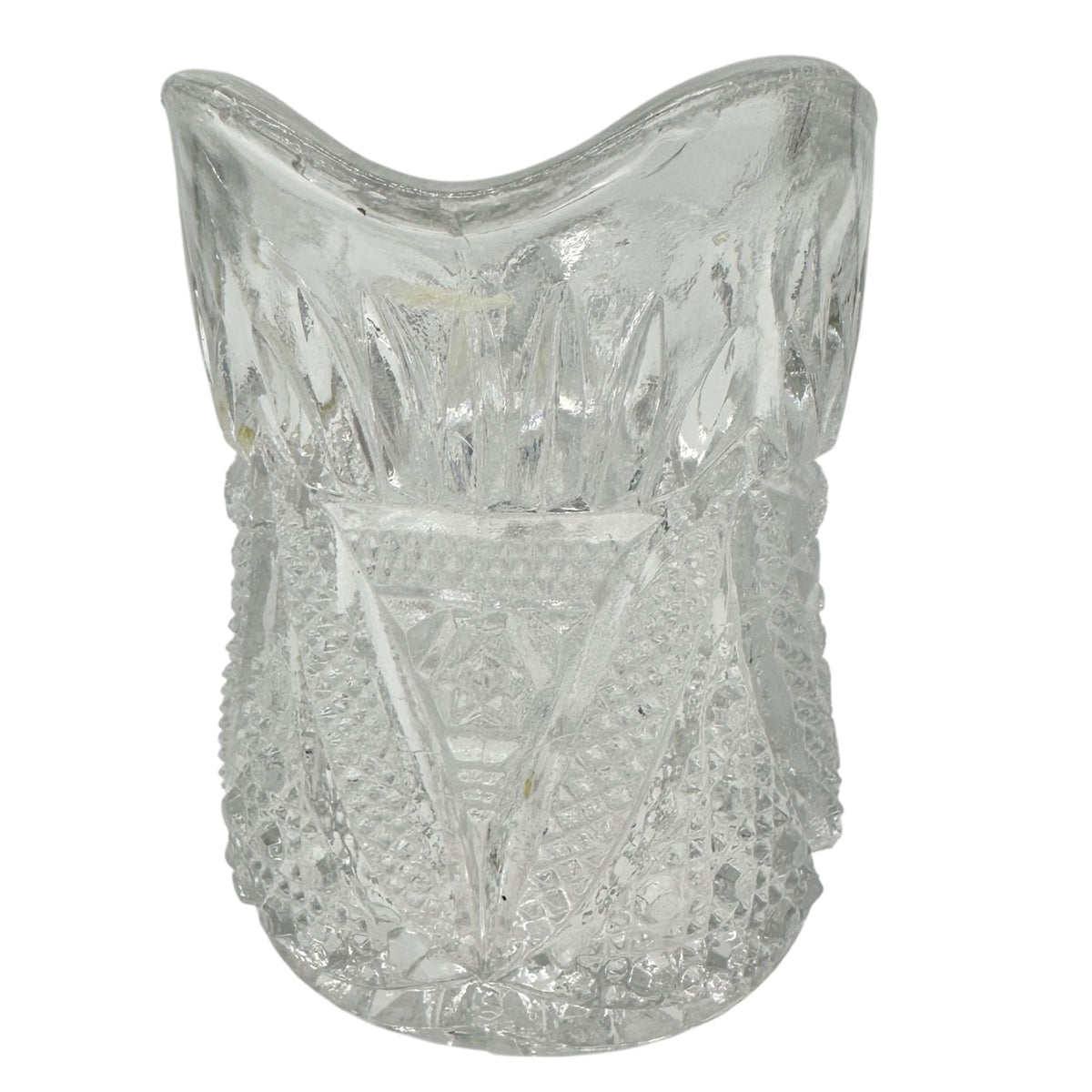 Twin Snowshoes Creamer EAPG Clear Glass Childrens Tableware Etched 2.5" Tall