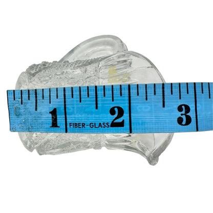 Twin Snowshoes Creamer EAPG Clear Glass Childrens Tableware Etched 2.5" Tall