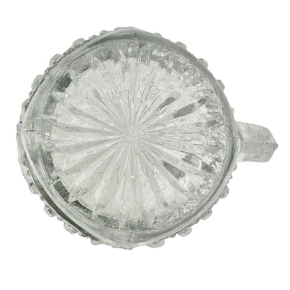 Twin Snowshoes Creamer EAPG Clear Glass Childrens Tableware Etched 2.5" Tall