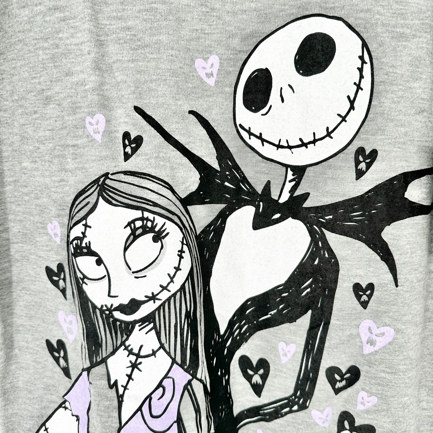 Tim Burtons Nightmare Before Christmas V-Day Lounger Sleepwear Gray XS (0-2) NWT