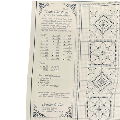 CELTIC CHRISTMAS 1995 Cross-Stitch Pattern 32 Leavitt-Imblum Lavender & Lace