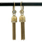 Vintage Goldtone Tassel Earrings Rhinestone Accents Leverback Elegant Dangles